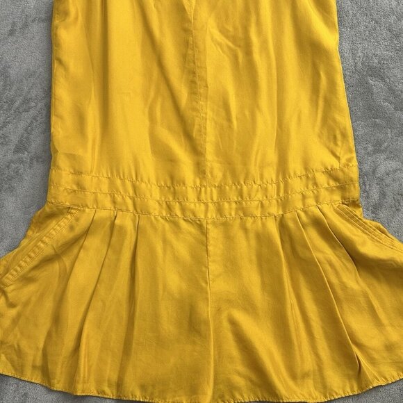 Rag & Bone Dune Romper Womens 6 Old Gold Silk Casual Spaghetti Strap V-Neck USA - Picture 7 of 12